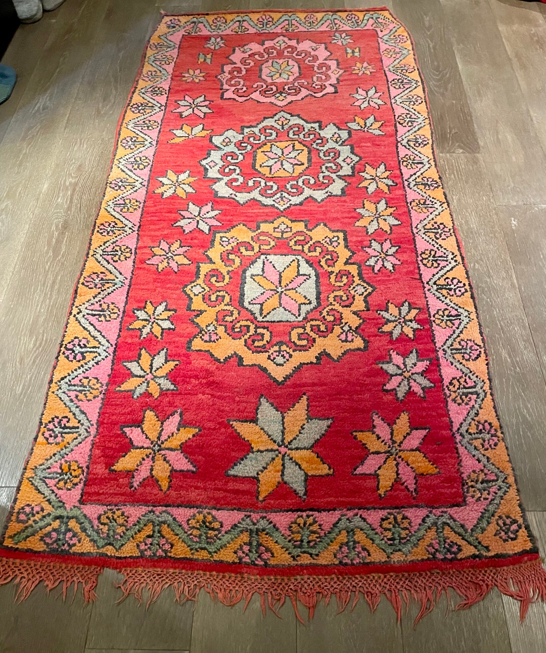 4x8 Vintage Handmade 70's Moroccan Rug Azilal Rug Etsy