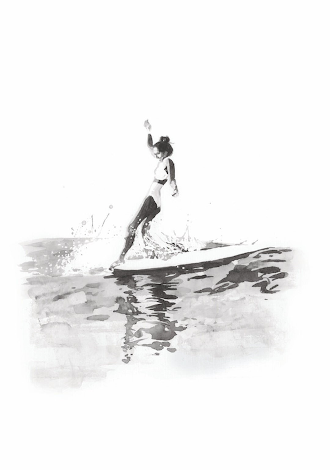Surfer Girl Print Surf Watercolour Long Board Surfing Surf Etsy New Zealand