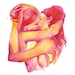 Lesbian Art Print | Girls Kissing Art, Watercolour Painting, Nudeart Erotica, Wall Art Decor