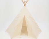 SALE Poles Included Teepee Play Tent natural canvas - 6 panel