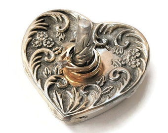 Silver Ring Holder By Godinger,Vintage Floral Heart Shaped Ring Dish,Ring Bearer Holder,Weddings