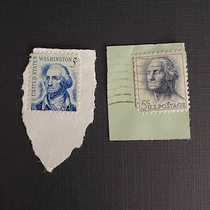 Rare 1962 George Washington Blue/Grey 5 Cent Stamp,1967 George Washington Blue 5Cent Stamp