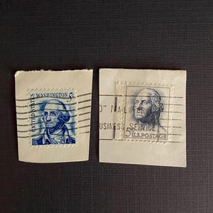 Rare 1962 George Washington Blue/Grey 5 Cent Stamp,1967 George Washington Blue 5 Cent Stamp