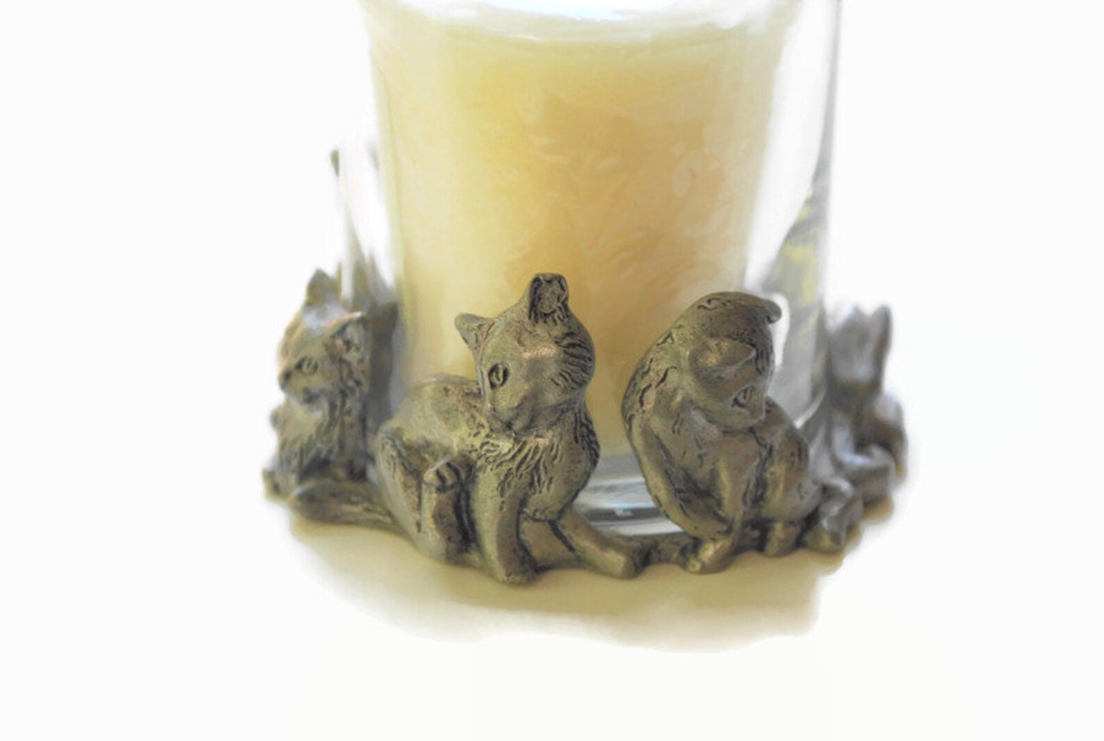 Seagull Pewter Cat Candle Holder,vintage Pewter Votive Candle Holder