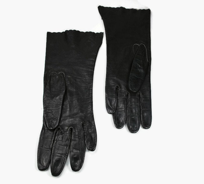 Vintage Black Leather Gloves,1950's Driving Gloves,women's Leather ...