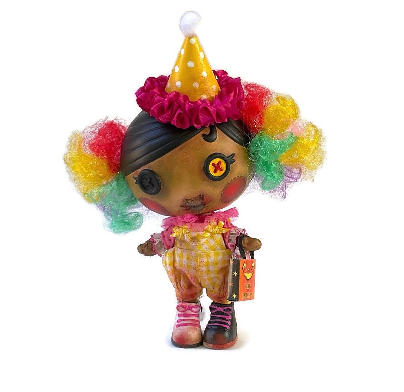 Zombie Clown Lalaloopsy Doll lalaloopsy Repaint Doll halloween zombie Art Doll ooak Dolls horror Art Etsy