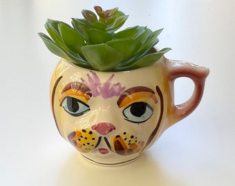 50’s Hand Painted Character Dog Mug,Vintage Collectible Mugs,Kitschy Kitchen Decor