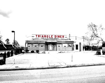 Landscape Photography- Americana Art- Fine Art Photography- Black and White Diner- 8x12 Print