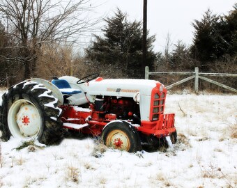 Landscape Photography- Fine Art Photography- Tractor- Winter- 8x12 Print