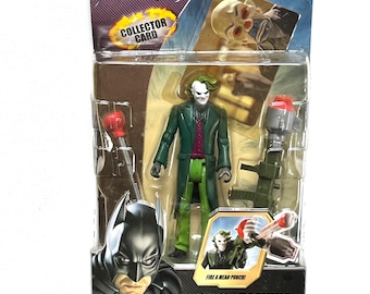 Vintage 2007 The Joker Figure & Box, Mattel, Collector Card, 2 Accessories, Batman The Dark Knight Movie  2000s Toy