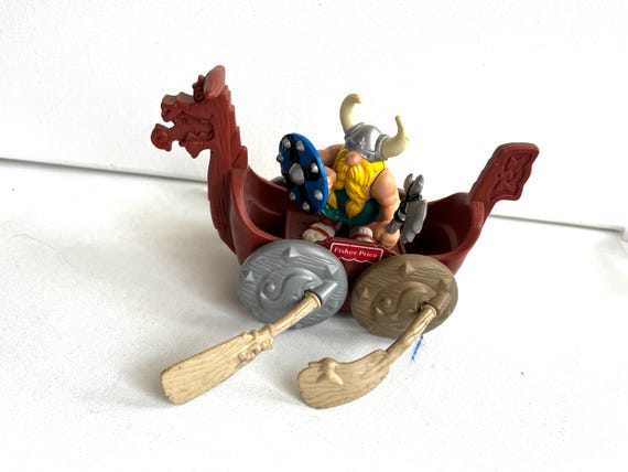 2-pc Viking's Fury Playset, Great Adventures, Vintage 1990s Fisher