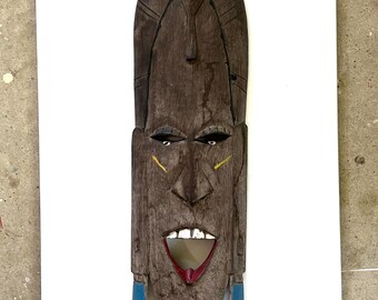 Vintage Primitive Ceremonial Tribal Mask, Kenya Tribe,  Africa, Hand Carved Ironwood, Kenyan African Wall Hanging, Art, Deco