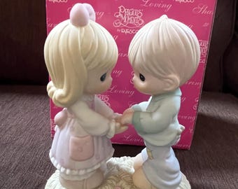 Vintage 2005 Precious Moments Only You Figurine & Box, Porcelain, 2000s Enesco Limited Edition #550000, Nursery Children's Decor