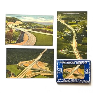 Vintage 1940s Postcards, Pennsylvania/PA Turnpike, Highway, 1 Box of 20 Views/Small, 3 Large, Memorabilia Advertisement Ephemera, Unposted