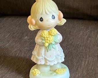 Vintage 2000 Precious Moments You're A Dandy, Mom And I'm Not Lion Figurine, Porcelain, Enesco #795232, Floral, Mother's Day Decor, Gift