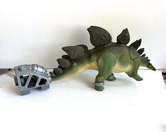 Vintage Stegosaurus Large Dinosaur Jurassic Park The Lost World Kenner  1990s Toy, Dino-Strike Tail-Whipping Action Dino Damage Wound