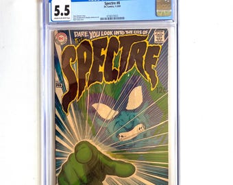 Spectre #8, 1969 DC Comics, CGC Graded 5.5, Silver Age 1960s Vintage Comic Books