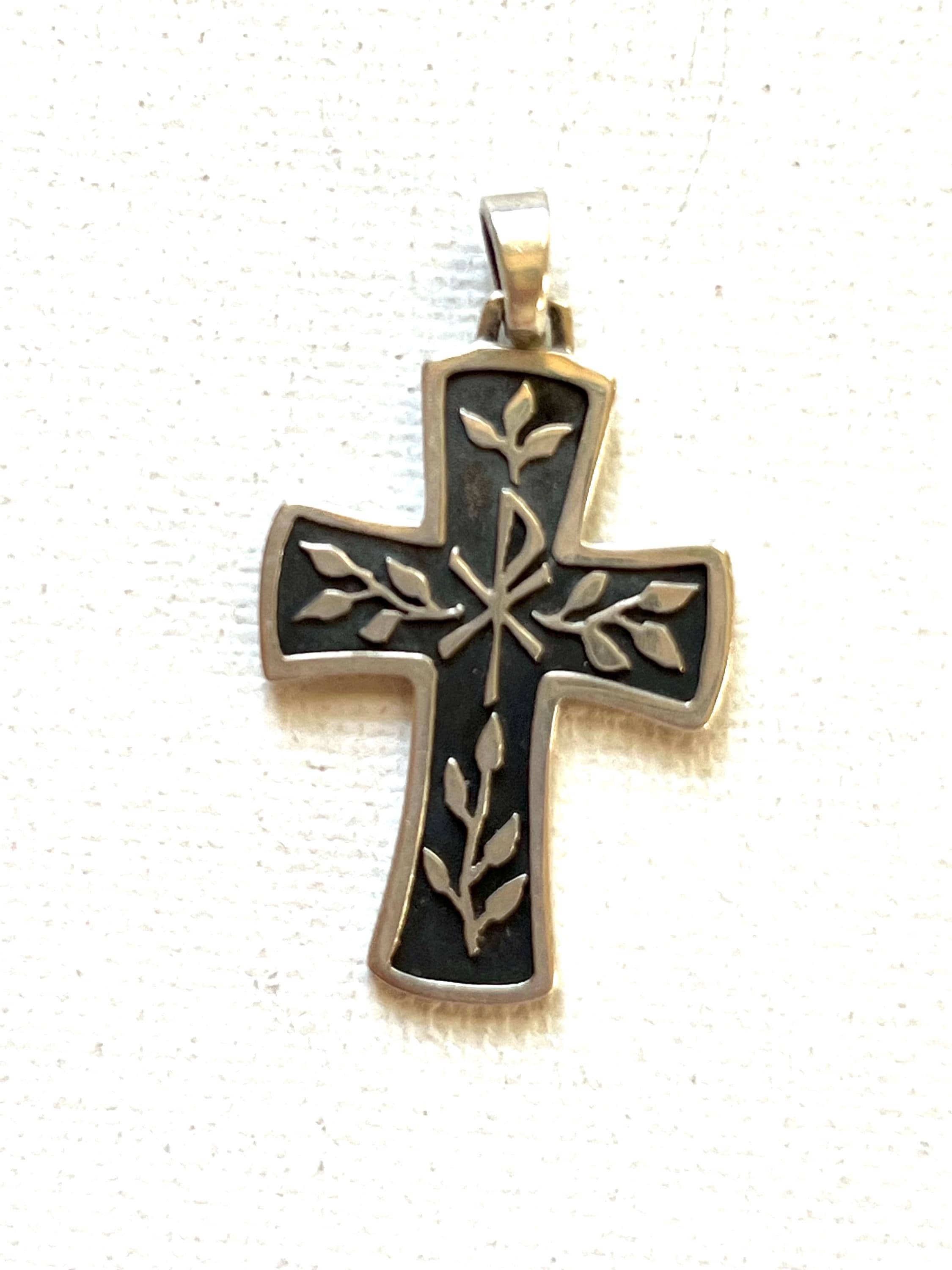 James Avery Cross Pendant, Chi Rho, Retired, Sterling Silver