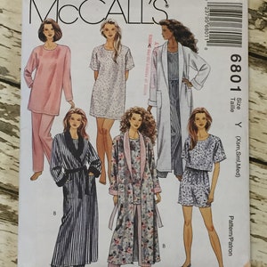 McCalls Sewing Pattern 9638 Mens Pants Shorts Robe Top Pajamas Size S-XL