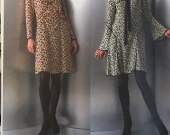 Vogue 2820 American Designer Anna Sui 2002 Uncut Dress Pattern Size 6,8,10