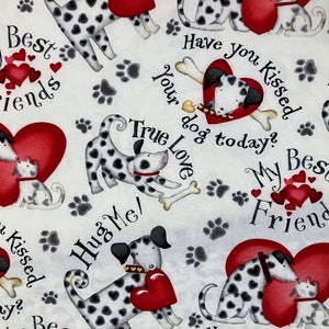 Pampered Pooch Cute to Boot Vintage Puppies-Hearts-Dog Bones Fabric GENEROUS REMNANT BUNDLE image 4