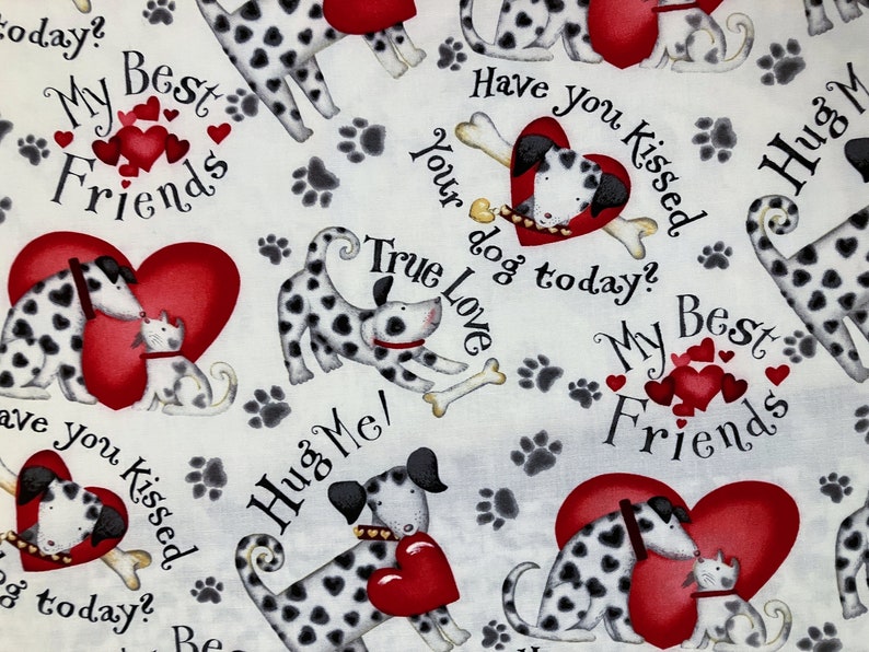 Pampered Pooch Cute to Boot Vintage Puppies-Hearts-Dog Bones Fabric GENEROUS REMNANT BUNDLE image 4