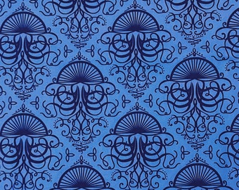 JELLYFISH Design by Hawthorn Threads ~ Out-of-Print 2012 ~ Huge Remnant 43" x 43" Cotton Poplin Fabric