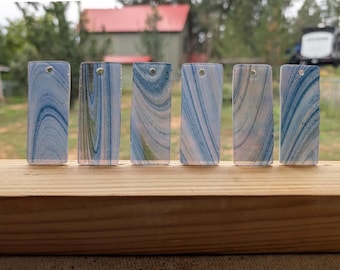 Multi Colored Textured Stained Glass Chime Pieces – Pre-Drilled -Rectangle Shape, (6 pcs)
