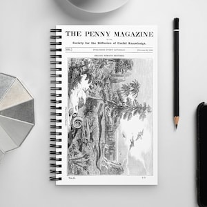 Spiral Notebook Featuring Organic Remains Restored, Penny Magazine Cover 1833