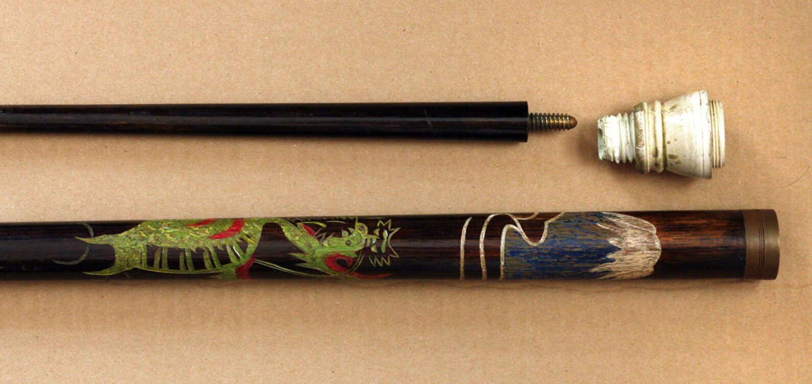 1950s Japanese Pool Cue and Walking Stick Hand Carved Dragon Etsy