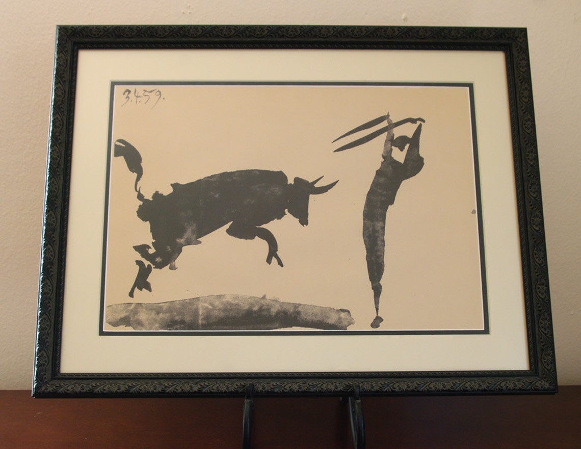 Pablo Picasso Bullfight III Lithograph Professionally Framed Etsy