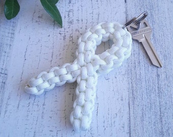 Blindness Awareness Ribbon Keychain, Lung Cancer and Bone Cancer Support, Ready to Ship, Discontinued Item, No returns, refunds, exchanges