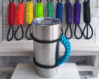 Coffee Tumbler Handles, Stretchable Water Bottle Handle, 16oz or 20oz Tea Mug Handle, Choose Your Solid Color - Pre-Order
