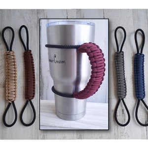 Coffee Tumbler 30oz or 24oz Tapered Mug, Stretchable Water Bottle Handle, Mug Handle, Single handle, Choose Your Color, (Made to Order)