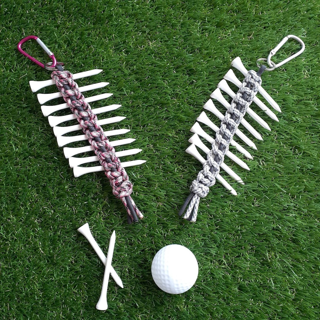 Golf Gifts for Women and Men. Paracord Golf Tee Holder, Golf Tee Caddy, Customizable, Comes With