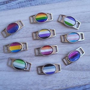 Shoelace Charms, Pride Symbols Gay, Bisexual, Pansexual, Non-binary, Transgender, Asexual, Genderqueer (* Shoes not included*), Set 2 charms