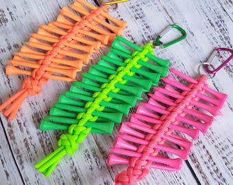 Golf Gifts for Women and Men. Paracord Golf Tee Holder, Golf Tee Caddy, Christmas Gifts for Golfers, Bright Color Golf Accessories.