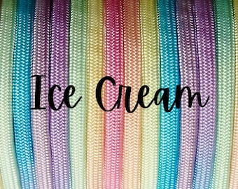 100 Feet, Ice Cream Hand Dyed Paracord, pastel 550 paracord, pastel shades, ombre paracord, Pre-Order