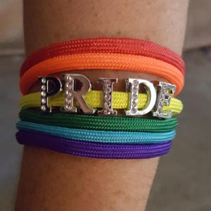 Gay Pride Bracelet, Rainbow jewelry, Sparkling pride adjustable bracelet, Gay Pride Flag paracord bracelet-Order