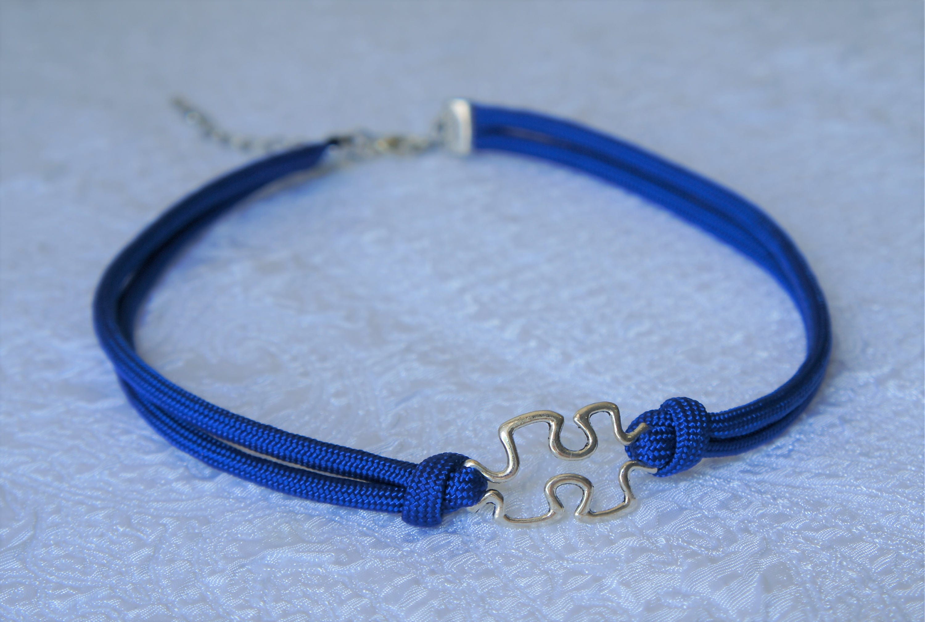 Small Autism Charmed Choker Necklace Paracord Electric Blue | Etsy