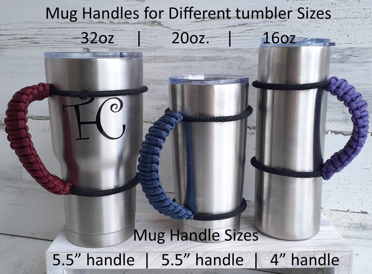 20, 26oz Yeti See Last Picture 30 Oz Tumbler Handle Paracord for 30 and 20  Oz Cups, Metal Tumbler Handle yet Cup, Bright Colors 