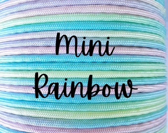 Mini Rainbow 100 Feet paracord hank, pastel ombre 550 paracord, Hand Dyed Pastel Paracord, Made to Order