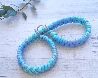 ADULT ONLY, Adjustable Slip Handcuffs, Aquamarine paracord, Teal blue, green Color combo, Custom hand or ankle cuffs (Made to Order)