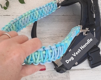 Dog Harness Vest Handle, Comfortable city leash, Dog walking leash, Single handle with Dual Swivel Hooks, King Cobra knot (Made to Order)