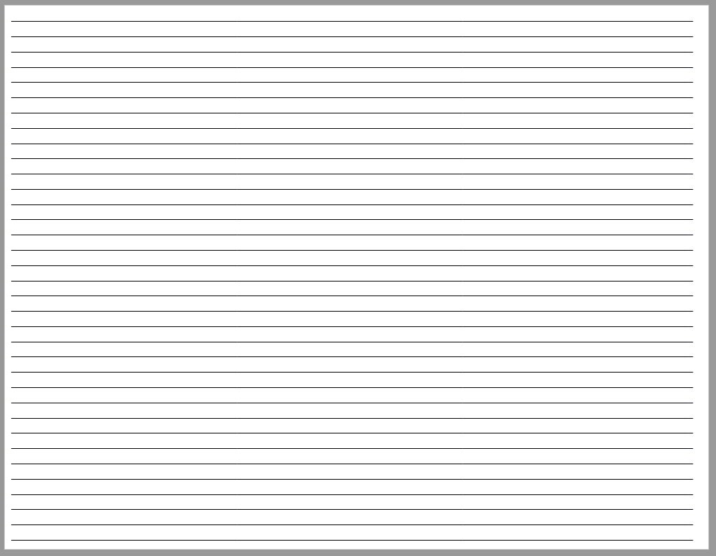 9 Printable Lined Paper Landscape PDF Format US Etsy