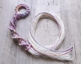 Sensation play flogger, Sensual Pastel BDSM flogger, Adult play toy, Twisted handle flogger ~30", Flexible or Stable Handle (Made to Order)