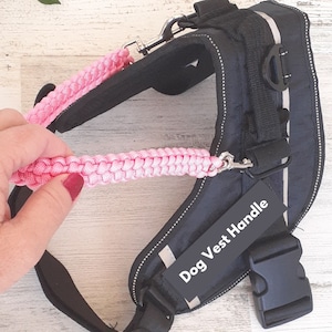 Dog Harness Vest Handle, Single handle with Dual Swivel Hooks, Stitched Solomon&#39;s Knot, Choose your color (Made to Order)