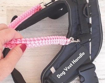 Dog Harness Vest Handle, Single handle with Dual Swivel Hooks, Stitched Solomon's Knot, Choose your color (Made to Order)