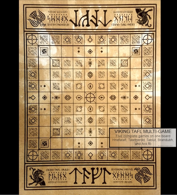 VIKING TAFL GAMES Five tafl (Hnefatafl) games on one board and choose back board plus Free domestic shipping