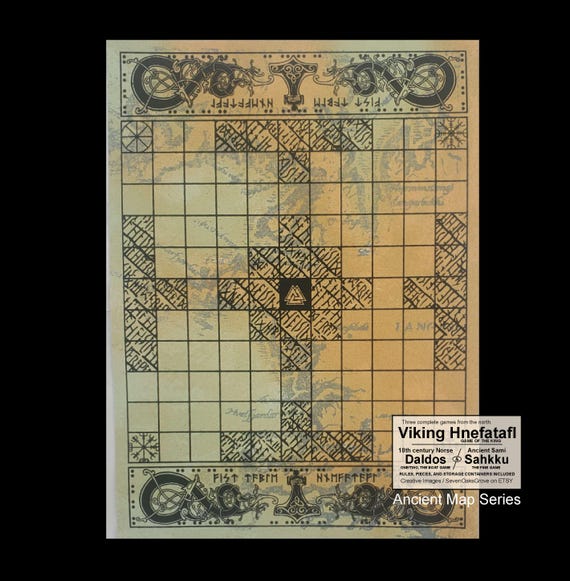 Ancient Map Viking board games DALDOS / SAHKKU and HNEFATAFL Ancient Map Series. Three Complete Games. Free domestic shipping.